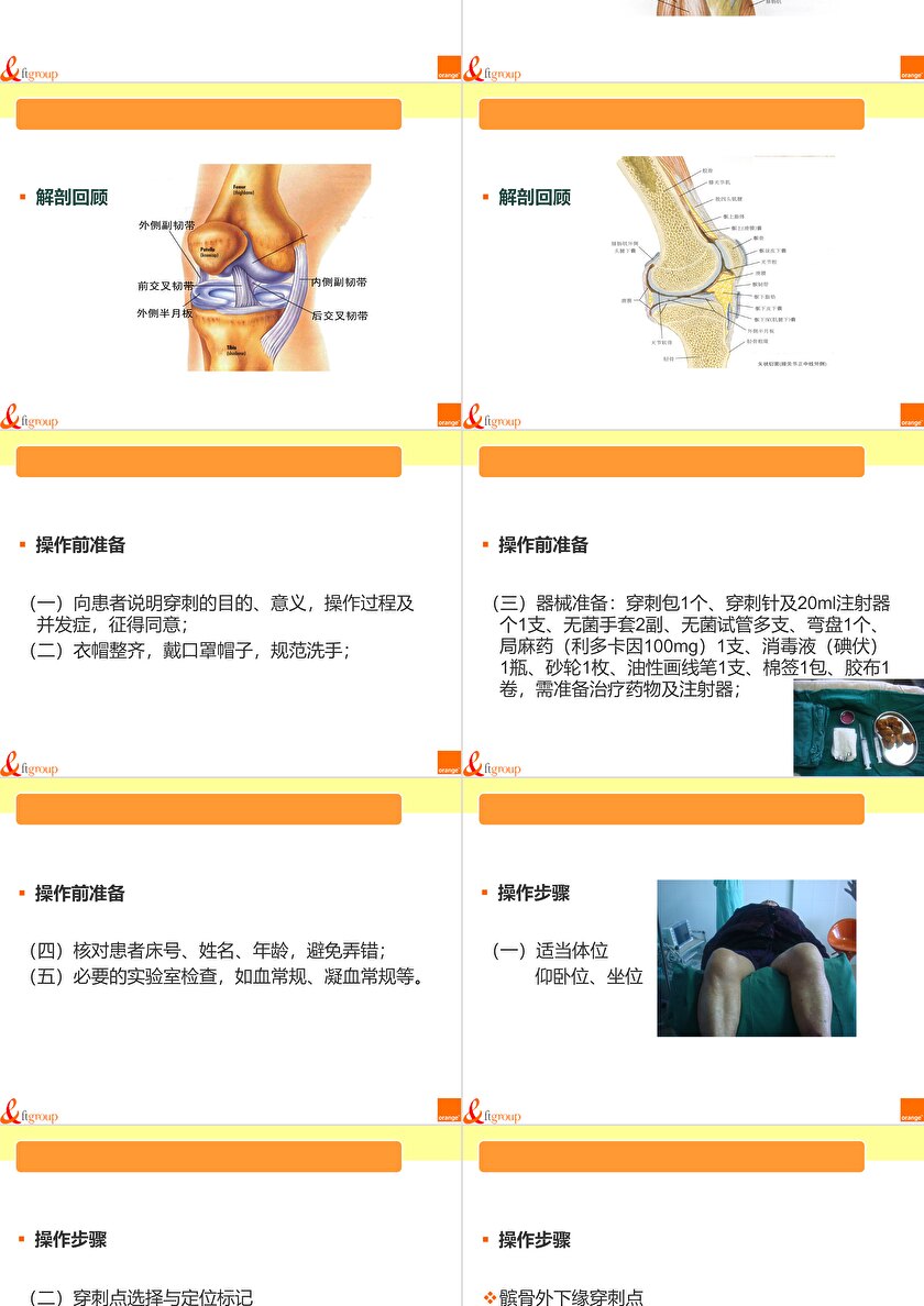 膝关节腔穿刺术ppt模板